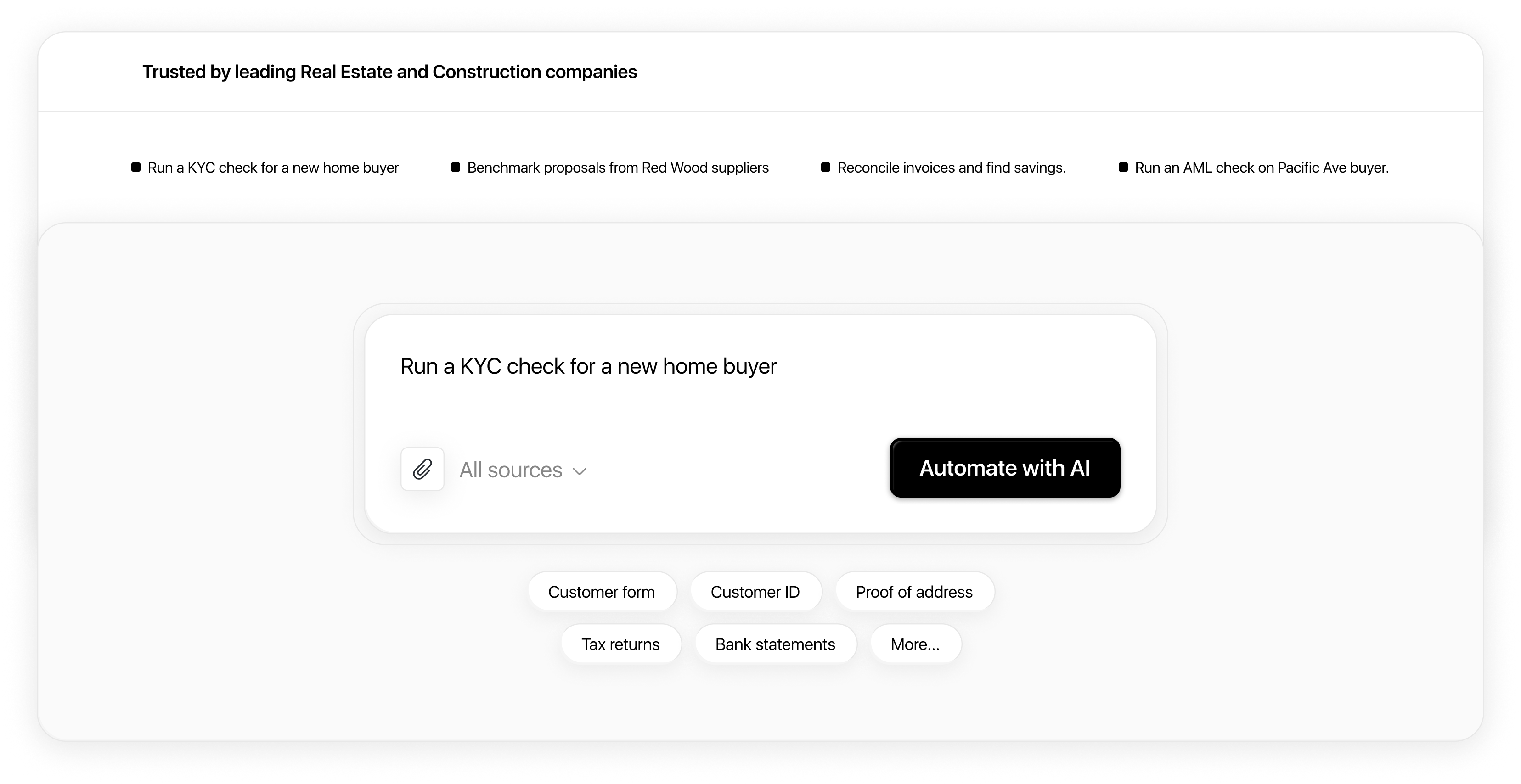 Document workflow automation platform interface